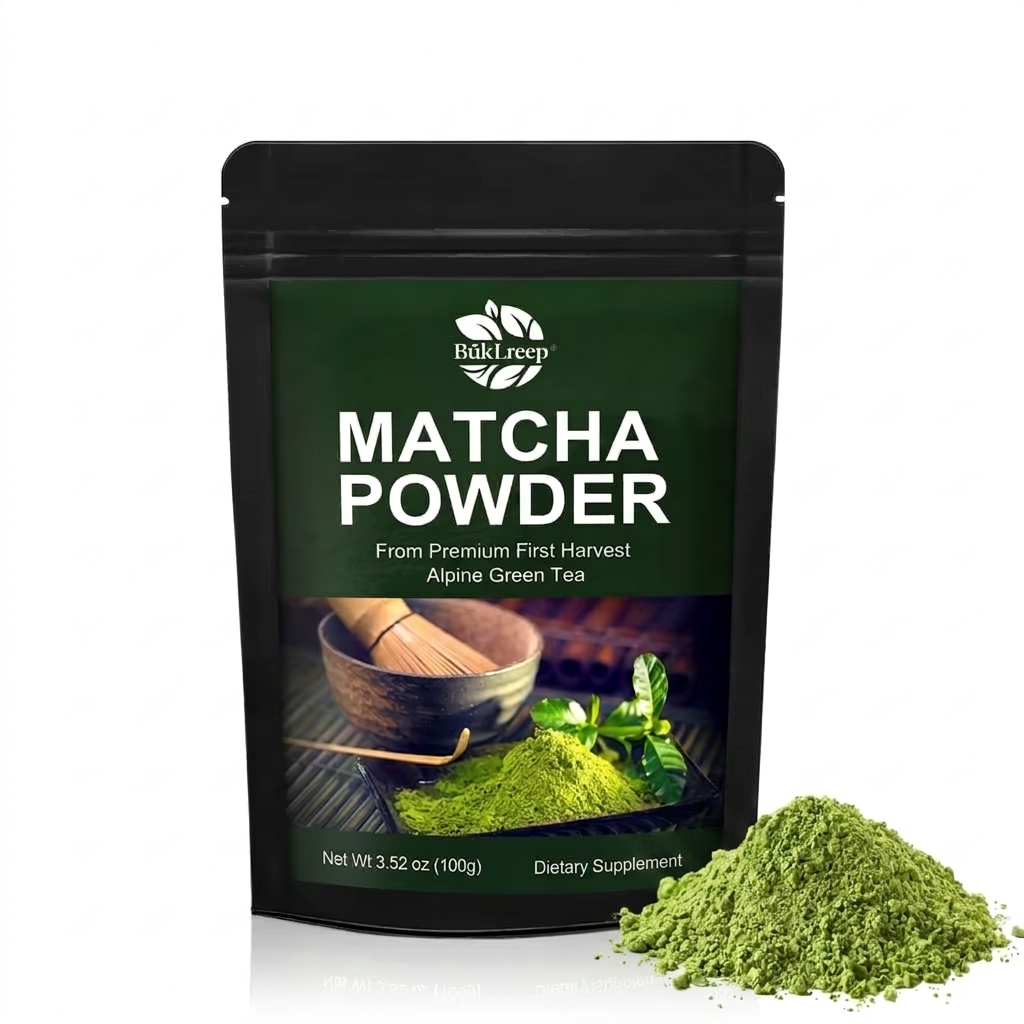 Herbal Supplement - 抹茶パウダー、天然エネルギー増強剤＆精神集中力向上剤 | 初摘み高山緑茶：心の安らぎ、代謝促進、デトックスに