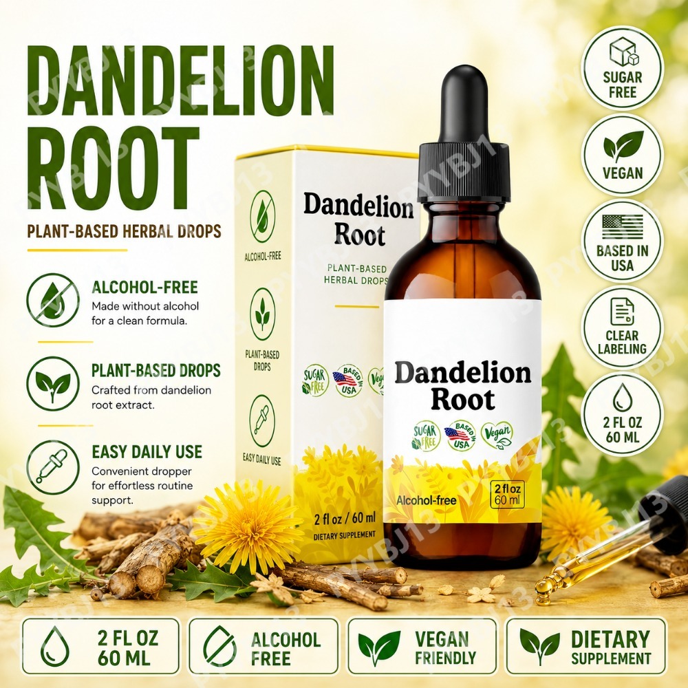 Herbal Supplement - タンポポ根のサプリメント 肝臓デトックス クレンズサポートチンキ剤 お茶に加える ハーブ ヴィーガン
