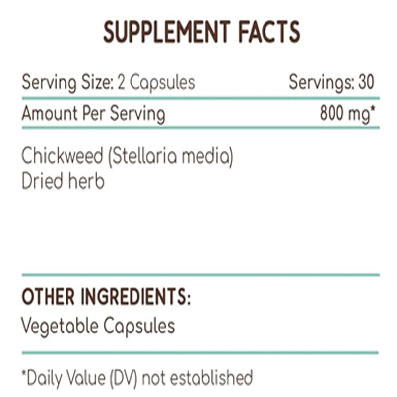 チックウィード 60カプセル、800mg、チックウィード（ス - Dried Herbs のレビューと価格