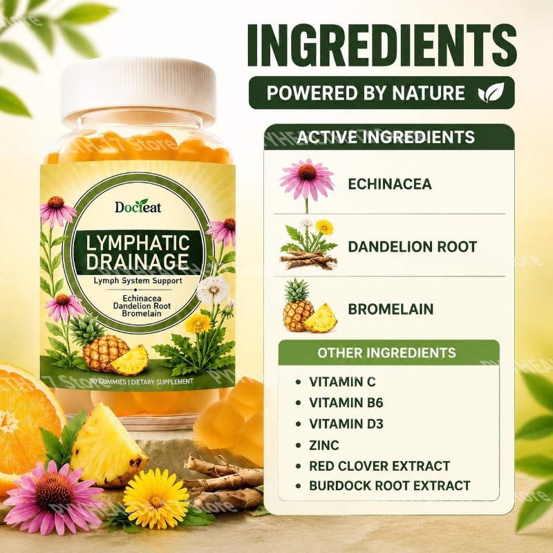 ドクティート リンパ系サポートグミ（エキナセア、タンポポ根、 - Herbal Supplement のレビューと価格