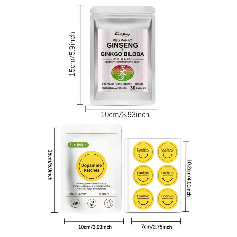 60個入りの「ランイスカ ドーパミン パッチ」と「赤い高麗人 - Ginger Tea のレビューと価格